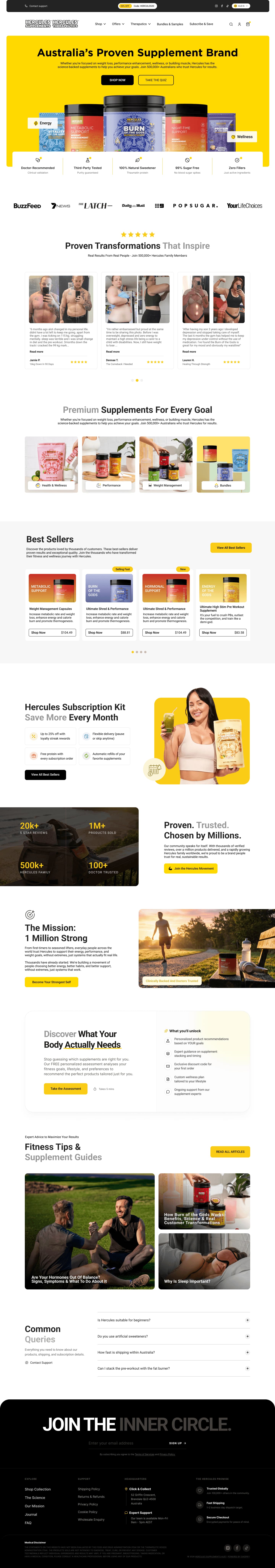 Hercules homepage redesign. Scroll inside to see the full page.