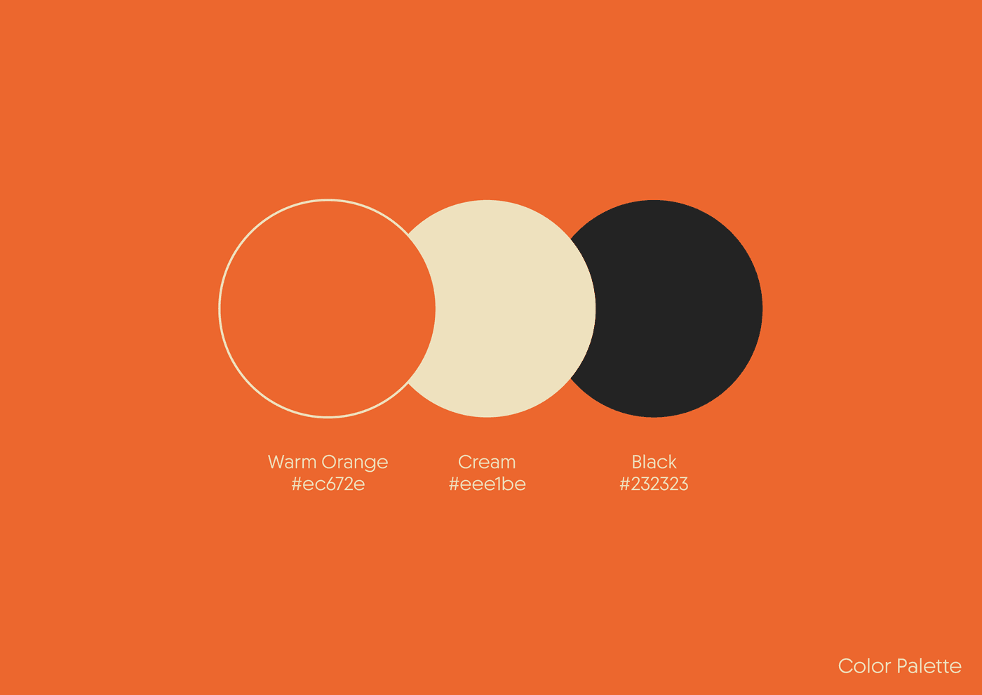 Simon Raks final brand color palette Warm Orange Cream Black