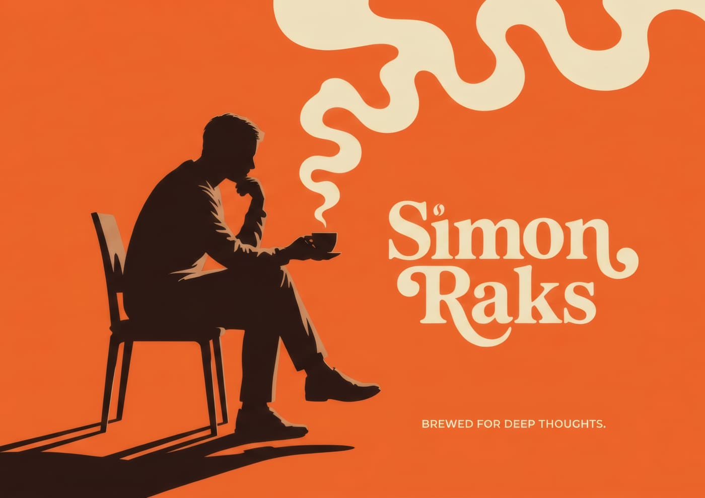 Simon Raks coffee brand hero illustration Brewed for deep thoughts